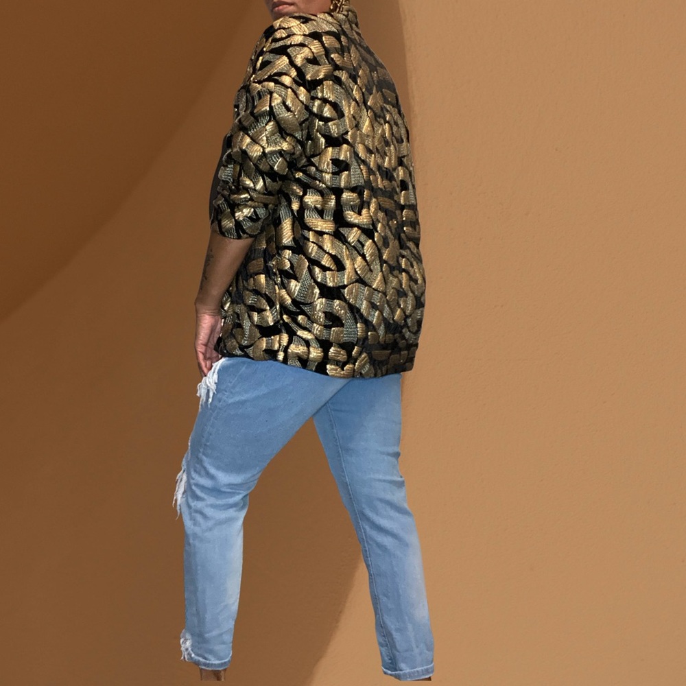H&M metallic sequin cardigan tagged XS but fits large